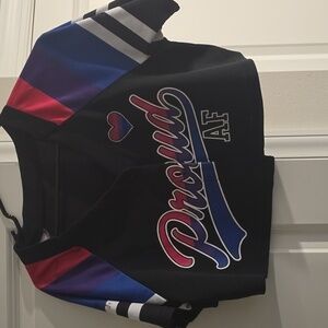 Colorful 'Proud AF' Cropped Jersey